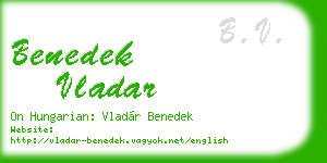 benedek vladar business card